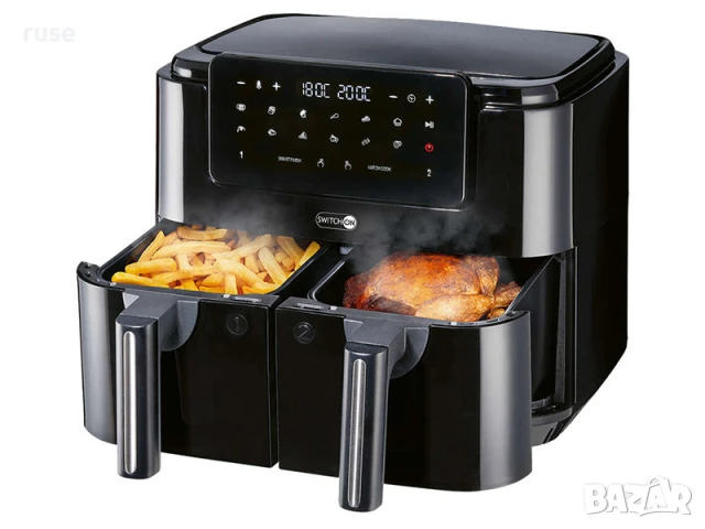 НОВИ! Двоен фритюрник с горещ въздух Еър Фрайър ХХЛ 8.7L 2600W 