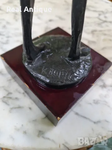 Страхотна антикварна колекционерска бронзова авторска фигура статуетка пластика , снимка 8 - Статуетки - 49486017