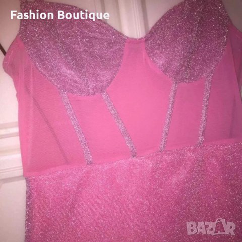 Розова бляскава рокля ХИТ, снимка 4 - Рокли - 39821519