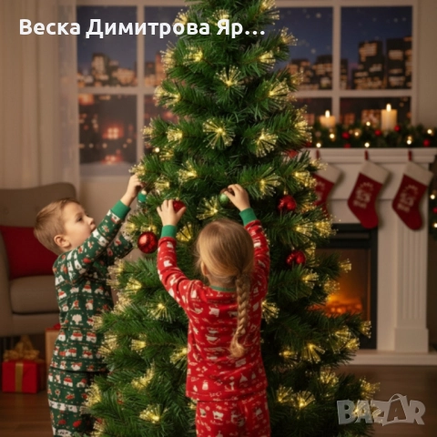 Коледна елха с вградени светлини - магията на Коледа - 150см