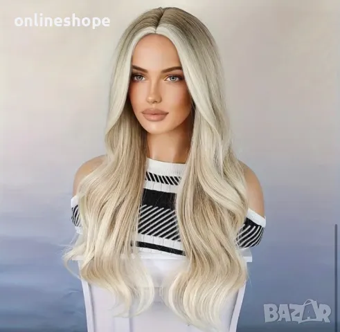 Луксозна руса перука с къдрици – 66 см обем и естествен блясък, снимка 1