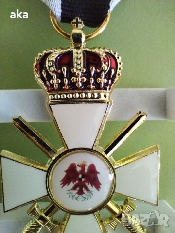 Военен медал Орден на червения орел 3-ти клас с корона и мечове РЕПЛИКА, снимка 7 - Други ценни предмети - 41756824