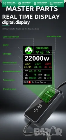 Професионално ново зарядно за електрически автомобили Type 2 4в1 3.6/7/11/22kW, снимка 6 - Аксесоари и консумативи - 55858496