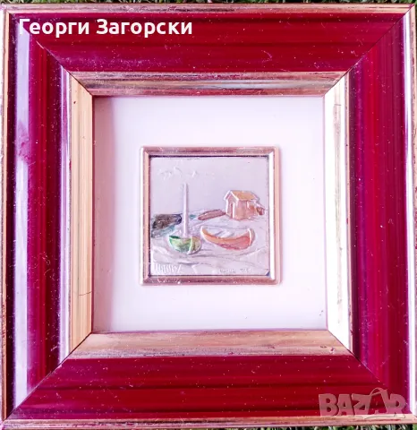 Картина рисувана върху сребърно  фолио, снимка 16 - Картини - 50305680