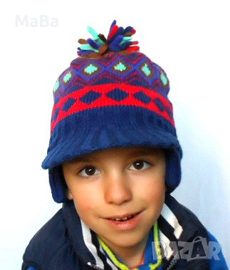 Английски топъл комплект ШАПКА/РЪКАВИЧКИ /6мес-3год./, снимка 4 - Бебешки шапки - 42492061