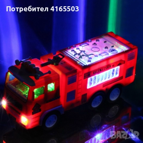 Пожарна кола със светлини и звуци Fire Truck, снимка 2 - Коли, камиони, мотори, писти - 52675835