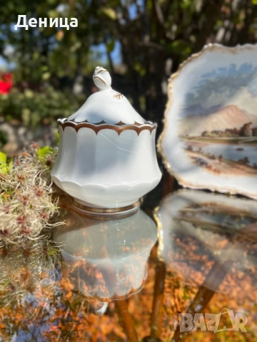 Eschenbach Нежността на бялото, декорация в злато, но преливащо в меден цвят, стилен релеф , снимка 2 - Други - 51474316