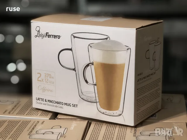 НОВИ! Комплект термочаши за кафе Latte & Macchiato Luigi Ferrero - с двойни стени чаши за капучино, снимка 9 - Чаши - 56117704