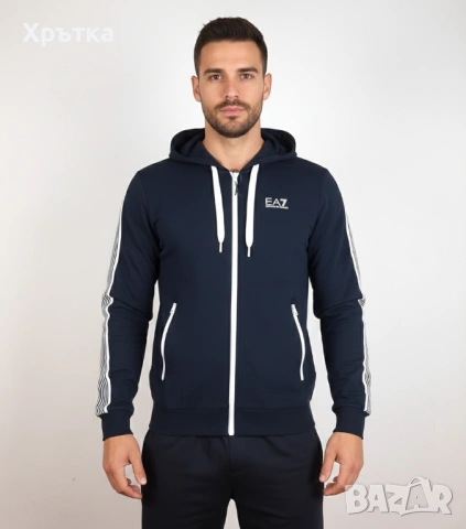 Emporio Armani EA7 - Оригинално мъжко горнище с качулка размер S, снимка 2 - Спортни дрехи, екипи - 53465133