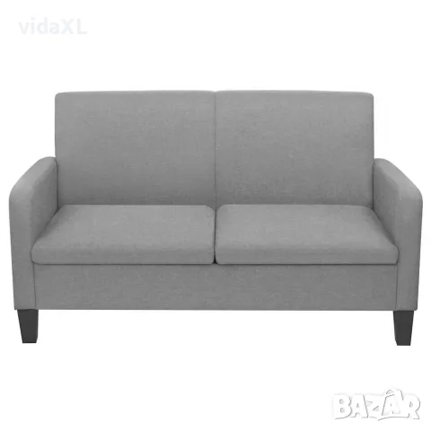vidaXL Двуместен диван, 135х65х76 см, светлосив, снимка 2 - Дивани и мека мебел - 56146386