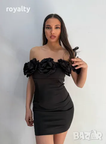 Черна стилна дамска рокля 