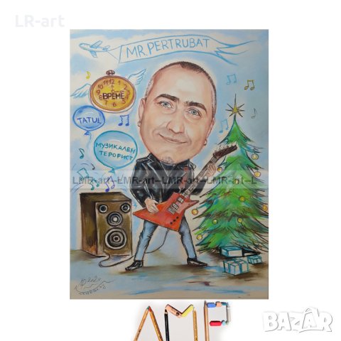  КАРИКАТУРИ, ШАРЖ с пастели и моливи, рисувани ръчно , снимка 8 - Картини - 41361382