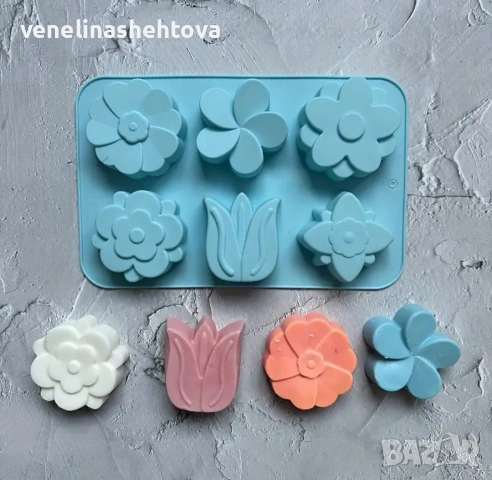 Лале маргаритка цветя дълбок силиконов молд за свещи гипс сапун смола фондан за декорация на торта , снимка 3 - Форми - 53159616