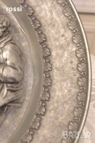 "Картоиграчи" Красива немска старинна чиния за стена отлична, снимка 6 - Колекции - 39940375