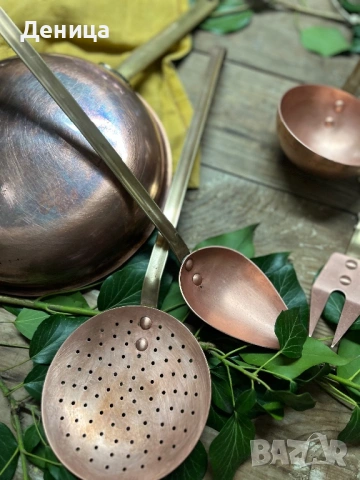 Малко мед и месинг за уют♥️  Жестоки прибори за сервиране Мед и месинг , снимка 8 - Прибори за хранене, готвене и сервиране - 53398514