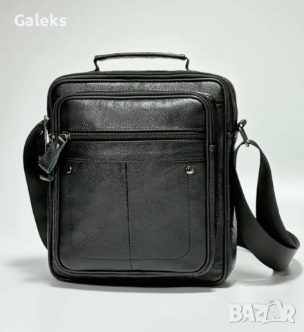 Мъжки елегантни крос’боди чанти с два размера / Черна естествена кожа!, снимка 9 - Чанти - 53101597