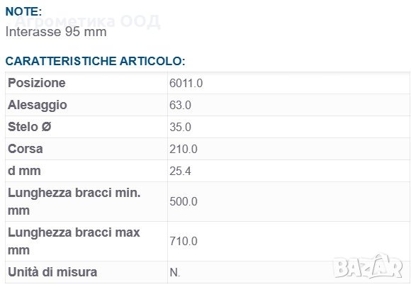  Хидравличен цилиндър 500мм-710мм, катег.2      063X035X0210, снимка 2 - Селскостопанска техника - 40330850