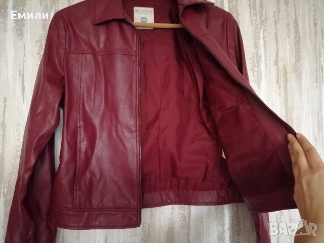 Zara дамско яке от изкуствена кожа в червен цвят р-р S, снимка 7 - Якета - 44518164