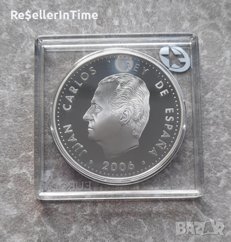 Възпоменателна сребърна монета 10 Euros - Juan Carlos I, снимка 1
