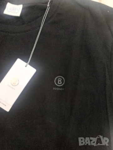 Мъжка тениска БОГНЕР 3ХЛ последен размер в черен цвят , снимка 2 - Тениски - 53169429