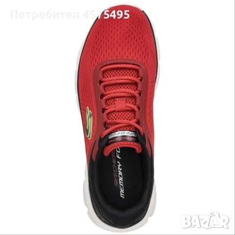 Мъжки спортни обувки, текстил, червени/черни