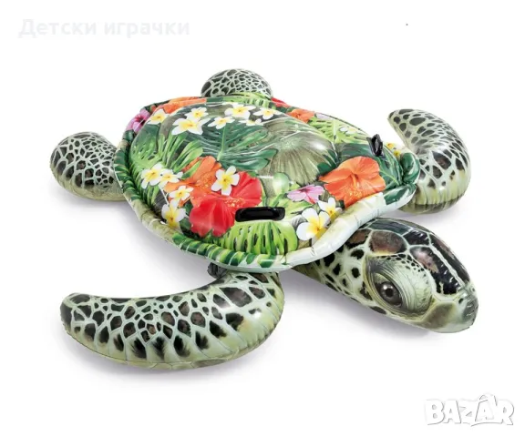 Надуваема играчка дюшек Sea Turtle Ride-on INTEX, 191х170 см, PVC, зелена, снимка 2 - Надуваеми играчки - 49981827