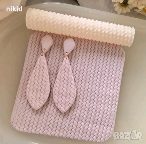 Малка релефна точилка с релеф текстура плетка плетиво отпечатък за фондан тесто бисквитки