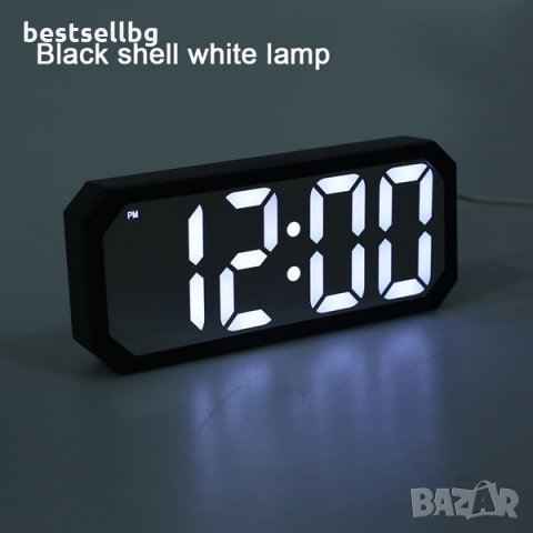 Електронен настолен постоянно светещ часовник на ток термометър аларма, снимка 3 - Други - 34735464