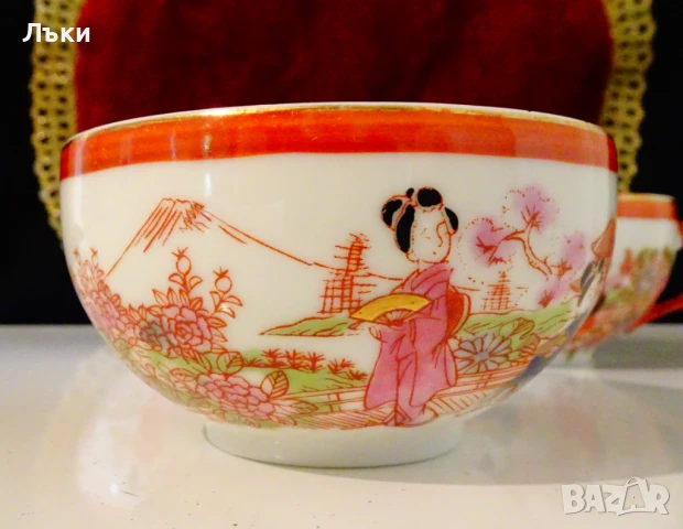 Чаша японски костен порцелан 58 гр.,злато. , снимка 4 - Антикварни и старинни предмети - 51216141