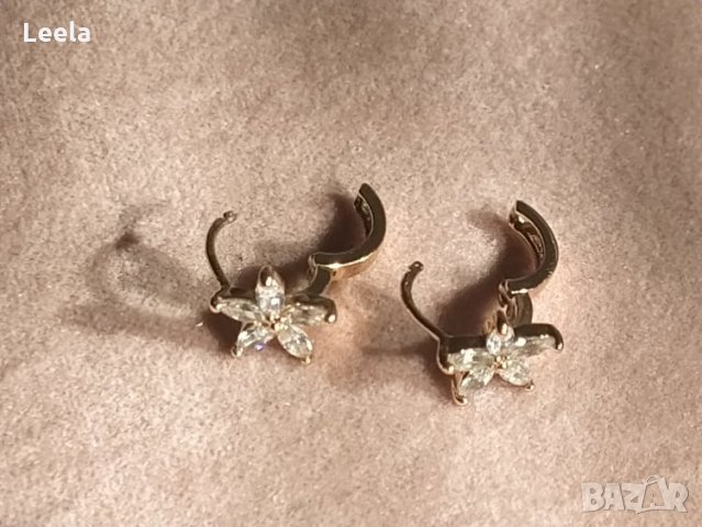 Позлатени обеци 14К злато, снимка 6 - Обеци - 35691520