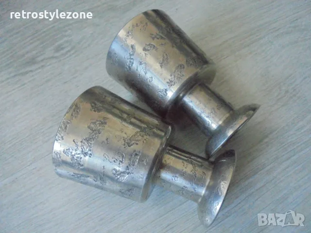 № 8765  две стари метални / калаени чаши SKURDAL PEWTER, снимка 4 - Други ценни предмети - 56074526