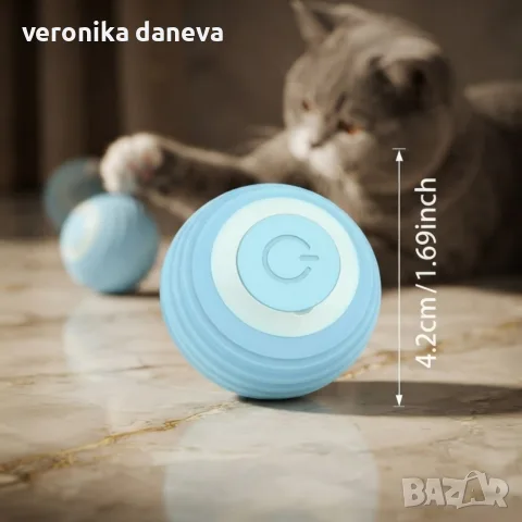 Интерактивна автоматична топка за котки с USB-C зареждане – Smart Gravitational Rolling Ball, снимка 3 - За котки - 55854715