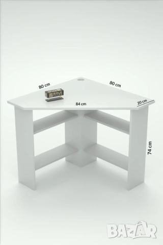 Ъглово бюро за компютър / Малко ъглово бюро / Ъглово офис бюро, снимка 8 - Бюра - 52209189