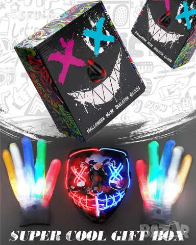 Светеща LED маска за Хелоуин AnanBros