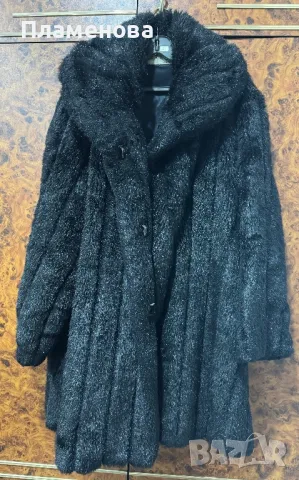 Дамско черно зимно палто - XL