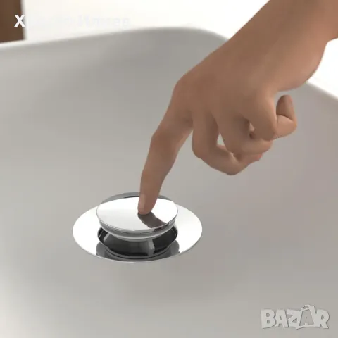 Смесител за мивка със сифон Дизайнерски Луксозен внос от Германия Хром, снимка 3 - Смесители - 49270896