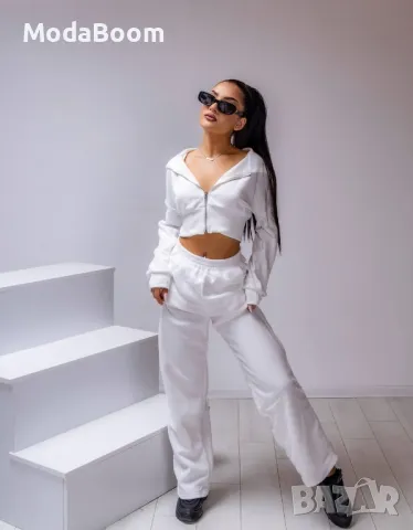 Дамски бял комплект от две части 