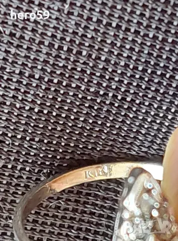 Дамски златен 18к пръстен с диаманти-бяло злато, снимка 13 - Пръстени - 48615583