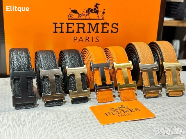 колани от естествена кожа в кутия Hermes , снимка 4 - Колани - 52908187