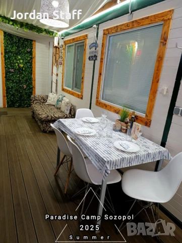 ШОК ЦЕНА ЮНИ 27.50лв Бунгало за нощувки в Созопол - Paradise Camp Sozopol ,плаж *Градина* с КЛИМАТИК, снимка 14 - Каравани под наем - 41369695