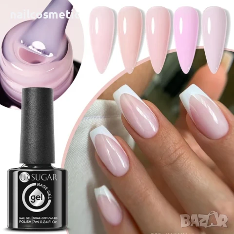 Без алергени! ПРОФЕСИОНАЛНА КАУЧУКОВА БАЗА 2 в 1 - UR SUGAR 7 мл, снимка 3 - Продукти за маникюр - 50593166