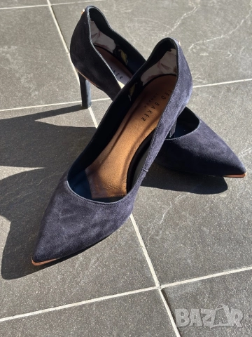 Ted Baker обувки на ток велур, тъмно сини, размер 36.5