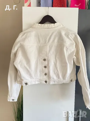 Бяло дънково яке, снимка 3 - Якета - 48293654