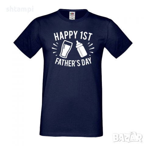 Мъжка тениска Happy 1st Father's Day Баща, Дядо,Празник,Татко,Изненада,Повод,Рожден ден, Имен Ден,, снимка 3 - Тениски - 36504376