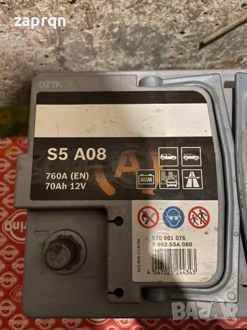 Почти чисто нов акумулатор Bosh/Бош AGM/АГМ 70 ам/ч 760 А с гаранция , снимка 5 - Аксесоари и консумативи - 48134092