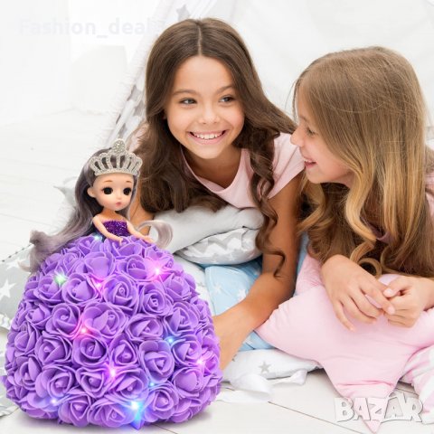 Нова принцеса кукла цвете лилава роза Подарък жена Свети Валентин 8 март , снимка 6 - Други - 39746269