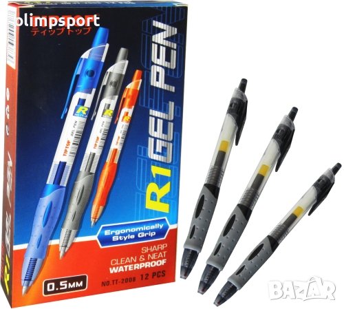 Химикал гел TIP TOP връх 0.5мм черен. Мека грип зона за по-удобен захват. 