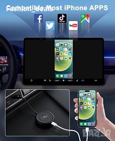 Нов Адаптер за дублиране на CarPlay към кола, iPhone CarPlay/Айфон, снимка 2 - Друга електроника - 41431915