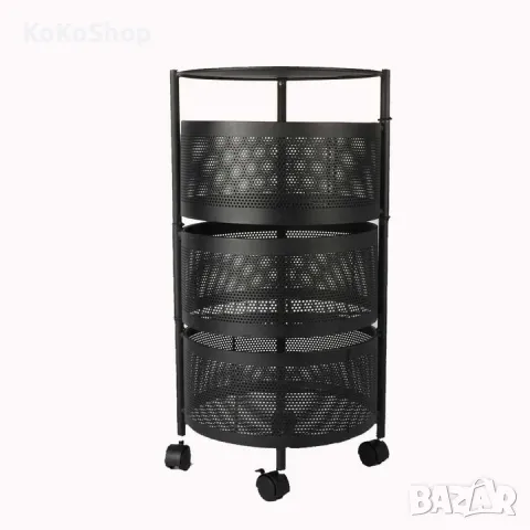 Етажерка на колелца-30.5x30.5x58.5 см./етажерка с три кошници/кухненска етажерка, снимка 3 - Етажерки - 50006367