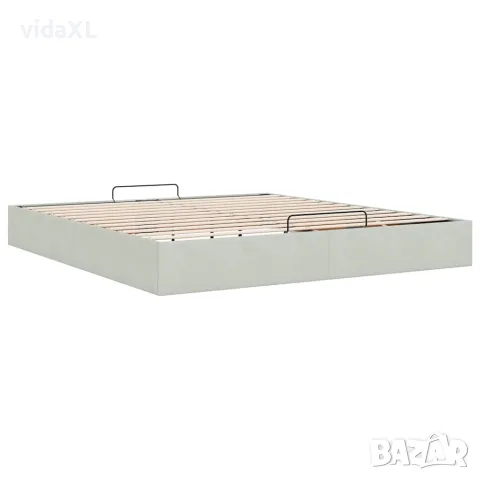 vidaXL Османска рамка за легло без матрак, светлосива 180x200см кадифе, снимка 9 - Спални и легла - 56147053
